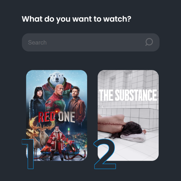 Movie website homepage with featured films